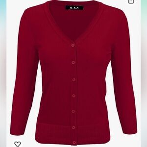 Red Cardigan Sweater
